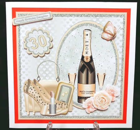 Champagne card mini kit & decoupage by Suzi Cooper