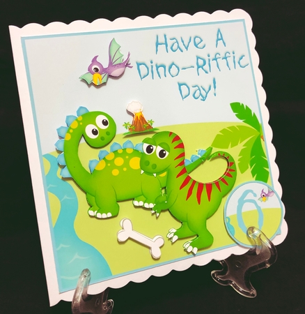 blue Dinosaur Mini card  kit #2 7x7 Ages 1-12 by Suzi Cooper