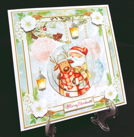 Christmas Vintage Baubles Decoupage 7x7ins Topper 5 by Suzi Cooper