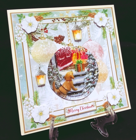 Christmas Vintage Baubles Decoupage 7x7ins Topper 9 by Suzi Cooper
