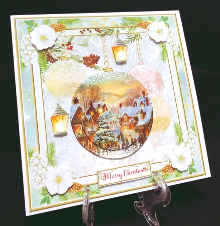 Christmas Vintage Baubles Decoupage 7x7ins Topper 12 by Suzi Cooper