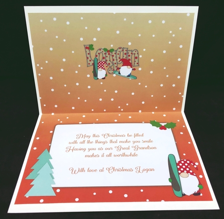 Christmas Gnomes snowboarding LOGAN A5 insert by Suzi Cooper