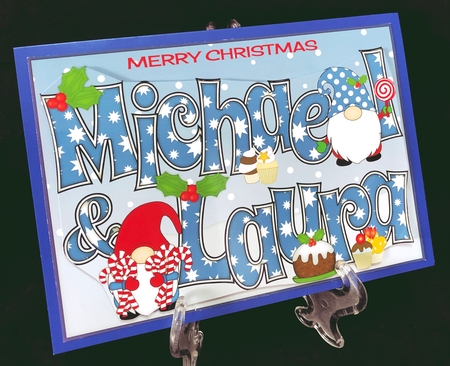Christmas Gnomes with sweets Michael & Laura A5 by Suzi Cooper