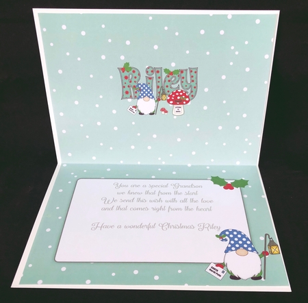 Christmas Gnome with letter to Santa RILEY A5 insert by Suzi Cooper