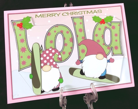 Christmas Gnomes snowboarding LOLA A5 by Suzi Cooper