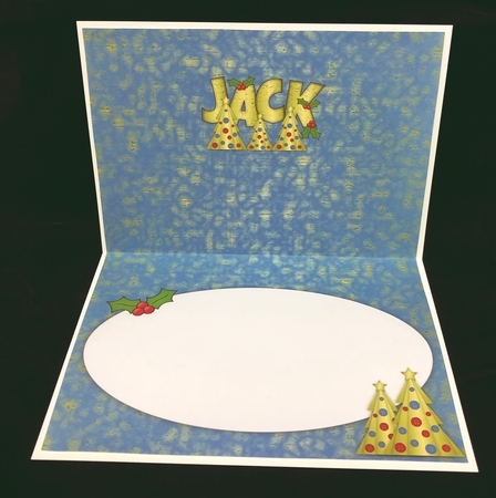 Buttons Christmas Trees II Great Grandson JACK a5 insert by Suzi Cooper