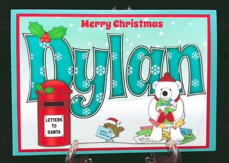 Monty Polar Bear lots of letters to Santa DYLAN a5 by Suzi Cooper