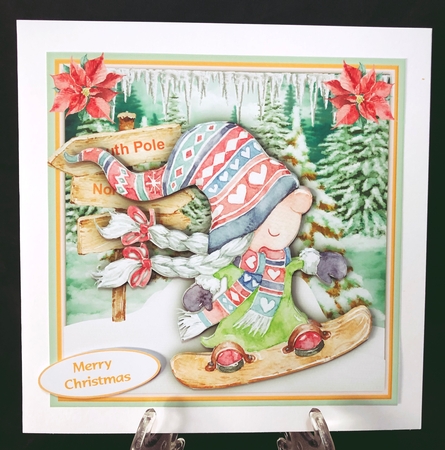 7x7 Mini Kit Gnome Champion Skate Boarder by Suzi Cooper