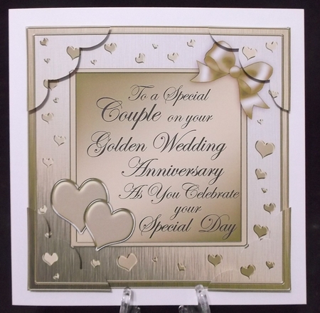 Golden Wedding Anniversary 8 x 8 Scalloped Corner Topper by Suzi Cooper