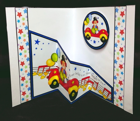 Diagonal pop-out Clown by Suzi Cooper