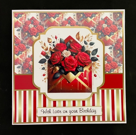 glam red roses envelopes by Suzi Cooper