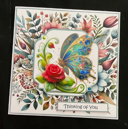 rosebud and butterfly by Suzi Cooper
