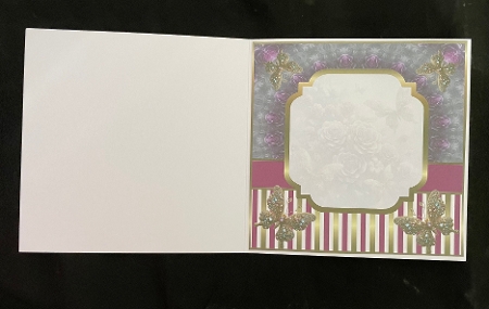 purple roses and gold butterflies insert by Suzi Cooper