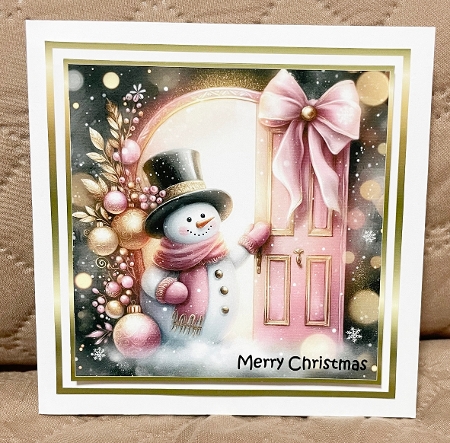 christmas snowman pink by Suzi Cooper