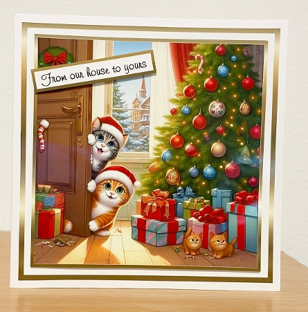 christmas peeping cats1 by Suzi Cooper