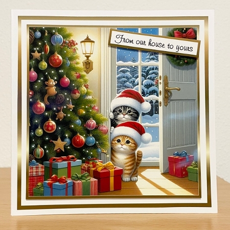 christmas peeping cats 2 by Suzi Cooper