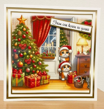christmas peeping cats 3 by Suzi Cooper