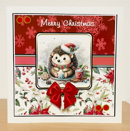 retro christmas hedgehog by Suzi Cooper