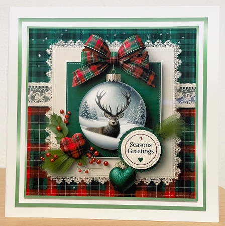 snowscene stag bauble 3 by Suzi Cooper