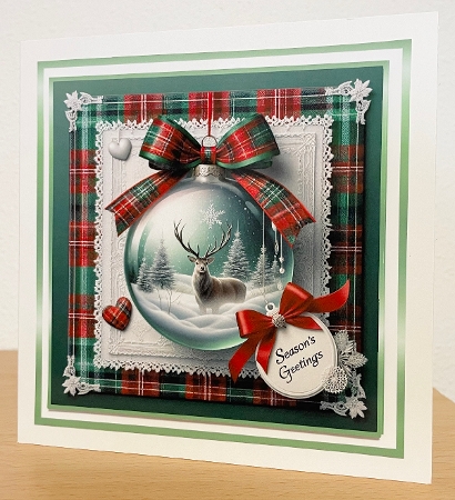 snowscene stag bauble 4 by Suzi Cooper