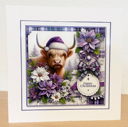 Highland coo purple christmas by Suzi Cooper