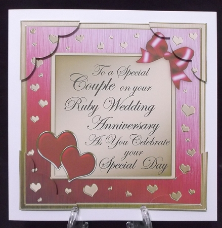 Ruby Wedding Anniversary 8 x 8 Scalloped Corner Topper by Suzi Cooper