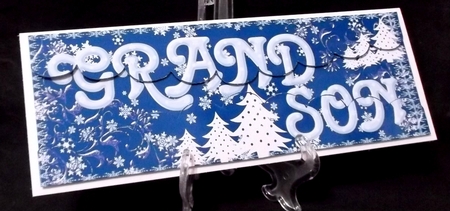 Grandson Blue Christmas Large Dl Easy Shell Edge Decoupage by Suzi Cooper