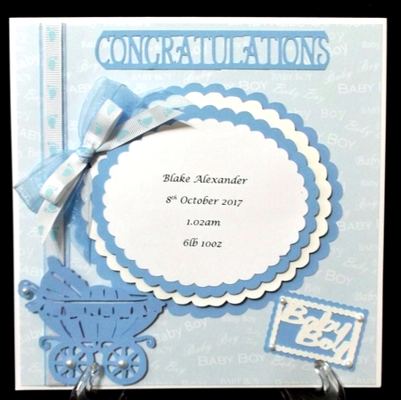 Congratulations Flourish Oval Card by Suzi Cooper