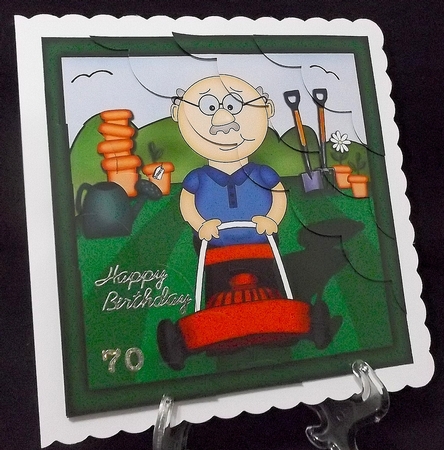 8 x 8 Bert Loves Gardening Scalloped Corner Kit by Suzi Cooper