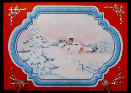 Vintage Christmas Scenes Toppers & Insert Plaques Blue 1 by Suzi Cooper