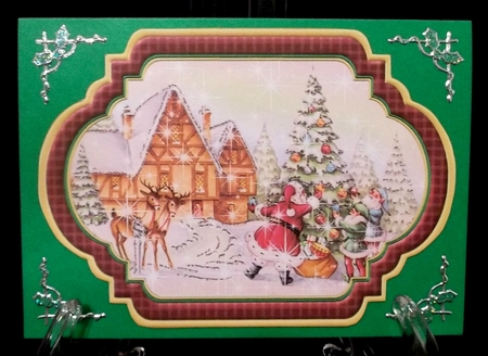 Vintage Christmas Scenes Toppers & Insert Plaques Red 2 by Suzi Cooper