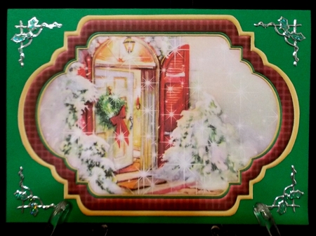 Vintage Christmas Scenes Toppers & Insert Plaques Red 3 by Suzi Cooper
