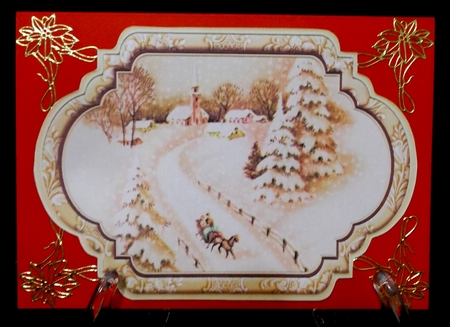 Vintage Christmas Scenes Toppers & Insert Plaques Gold 1 by Suzi Cooper