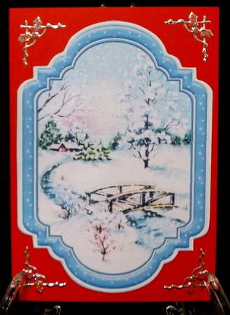 Vintage Christmas Scenes Toppers & Insert Plaques Blue 4 by Suzi Cooper