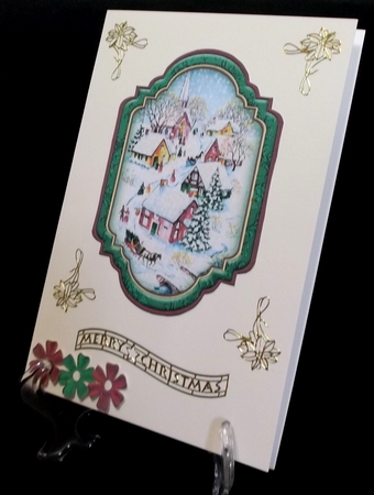 Vintage Christmas Scenes Toppers & Insert Plaques Green by Suzi Cooper