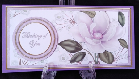 Lilac Magnolia Thinking of You Floral Dl Decoupage Topper by Suzi Cooper