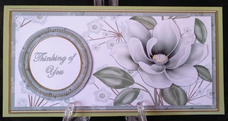 Silver Magnolia Thinking of You Floral Dl Decoupage Topper by Suzi Cooper
