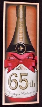 Large Dl 65th Champers in a Box Quick Card 3D Decoupage by Suzi Cooper