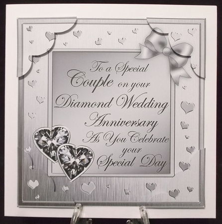 Diamond Wedding Anniversary 8 x 8 Scalloped Corner Topper by Suzi Cooper