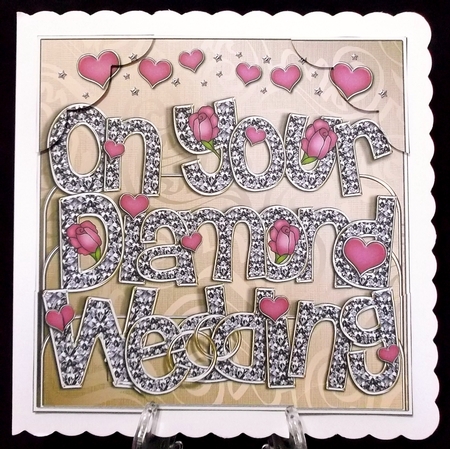 8 x 8 Diamond Wedding Anniversary Scalloped Corner Topper by Suzi Cooper