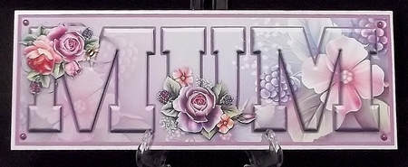 Pretty Roses Mum Large Dl Word Card by Suzi Cooper