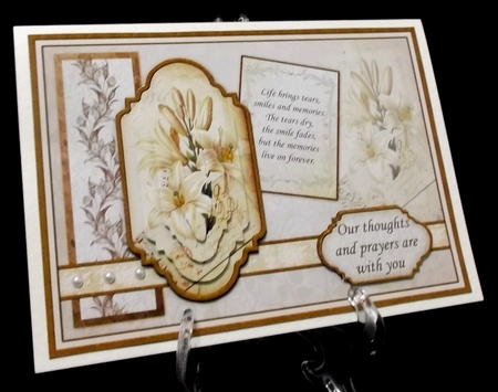 Vintage Sympathy Lilies Card Topper & Pyramage by Suzi Cooper