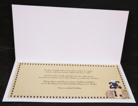 Insert for the Sheep Knitting Card by Suzi Cooper