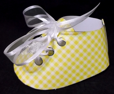Beautiful Lemon Gingham Baby Shoe Keepsake by Suzi Cooper