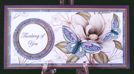 Blue Butterfly Thinking of You Dl Decoupage Topper by Suzi Cooper