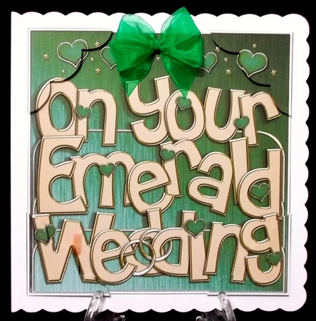 8 x 8 Emerald Wedding Anniversary Scalloped Corner Topper by Suzi Cooper