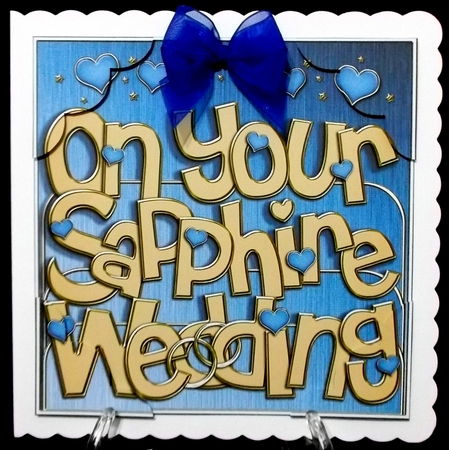 8 x 8 Sapphire Wedding Anniversary Scalloped Corner Topper by Suzi Cooper