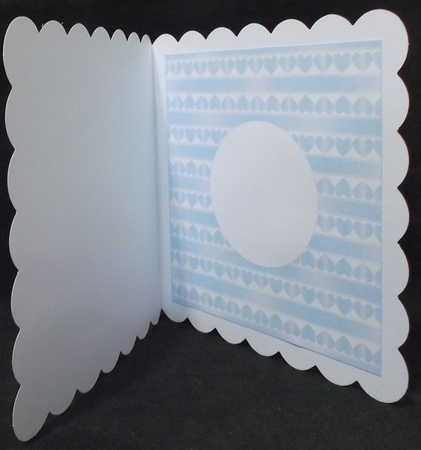 Wedding Heart Ribbon Blue Insert 8x8 by Suzi Cooper