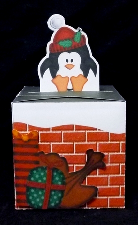 3D Xmas Little Penguin Shaped Top Gift Box Mini Kit by Suzi Cooper