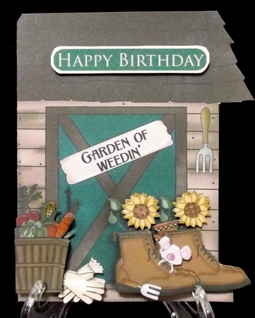 Garden Shed Man Part 1 Shape Card by Suzi Cooper